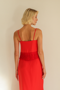 Regata Franjas Tulipa Vermelho