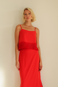 Regata Franjas Tulipa Vermelho