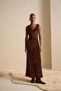 Vestido Bordado Noruega Marrom