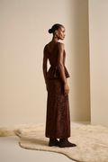 Vestido Bordado Noruega Marrom