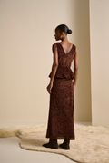 Vestido Bordado Noruega Marrom