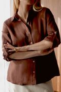 Camisa Linho Rafaela Café