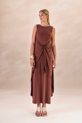 Vestido Sobreposição Melanie Marrom