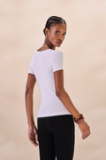 Camiseta Canelada Sylvie Off White