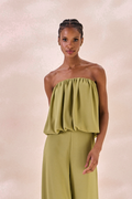 Top Balone Chiffon Camille Verde Alecrim
