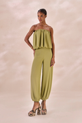 Calça Chiffon Camille Verde Alecrim
