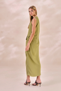 Vestido Chiffon Camille Verde Alecrim