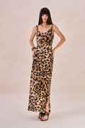 Vestido Viscose Lea Estampa Onça