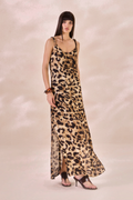Vestido Viscose Lea Estampa Onça