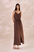 Vestido Oceane Marrom