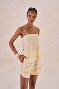 Regata Chiffon Solange Amarelo Pó