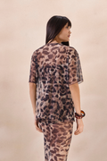 Camiseta Tule Naomi Estampa Onça