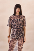 Camiseta Tule Naomi Estampa Onça