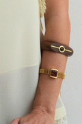 Pulseira Madeira Favo Marrom Escuro