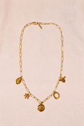 Colar Metal Pingentes Mel Dourado