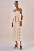 Blusa Tule Bordado Rayssa Creme