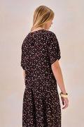 Blusa Viscose Fleur Estampa Flor Preto