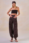 Calça Viscose Fleur Estampa Flor Preto