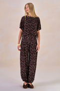 Calça Viscose Fleur Estampa Flor Preto