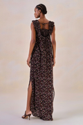 Vestido Viscose Fleur Estampa Flor Preto