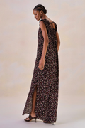 Vestido Viscose Fleur Estampa Flor Preto