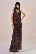 Macacão Viscose Fleur Estampa Flor Preto