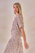 Blusa Viscose Fleur Estampa Flor Off White