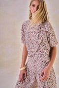 Blusa Viscose Fleur Estampa Flor Off White