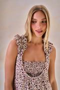 Vestido Viscose Fleur Estampa Flor Off White