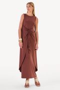 Vestido Sobreposição Melanie Marrom
