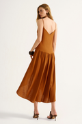 Vestido Linho Citrino Marrom