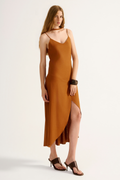 Vestido Linho Citrino Marrom