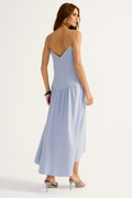 Vestido Linho Citrino Azul Claro