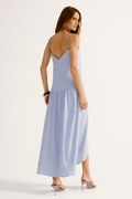 Vestido Linho Citrino Azul Claro