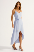 Vestido Linho Citrino Azul Claro