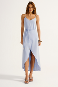Vestido Linho Citrino Azul Claro