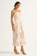 Vestido Babados Nerina Bege
