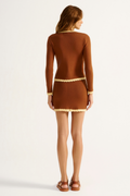 Mini Saia Tricot Jaspe Tabaco / Palha