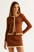Blusa Tricot Jaspe Tabaco / Palha