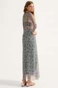 Vestido Tule Acqualume Estampado