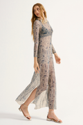 Vestido Tule Acqualume Estampado