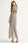 Vestido Tule Acqualume Estampado