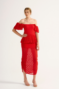 Saia Renda Rubi Vermelho