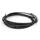 imagem do produto Pulseira - Whip couro trançado preta | Leather Braided Whip Black