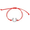 imagem do produto Pulseira - Lucky Iron Silver Nylon Cord Vermelha | Lucky Iron Silver Bracelet nylon cord red