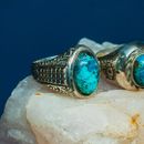 imagem do produto Anel - Fibula Olho de Tigre / Prata & Turquesa | Ring - Tiger's Eye / Silver & Turquoise Fibula