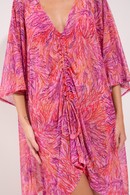 camisa kaftan curto drape coral R706 nidas