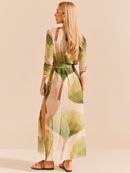 kaftan longo tule folhas 1916 de chelles