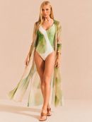 kaftan longo tule folhas 1916 de chelles