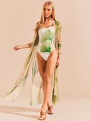 kaftan longo tule folhas 1916 de chelles